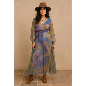 Spy Zone Exchange Abstract Maxi Dress Women's M Eclectic Maximalist‎ Resortwear